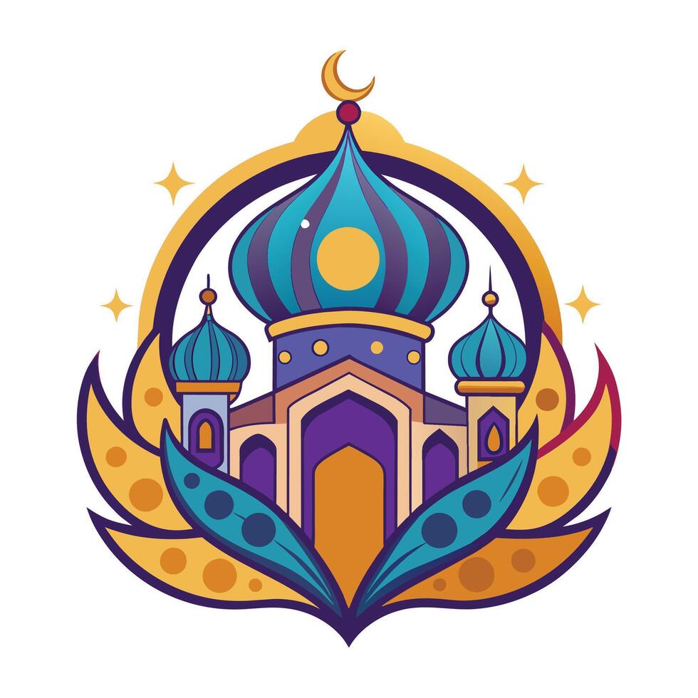 vektor illustration av moské emblem. ramadan kareem hälsning kort eller affisch.