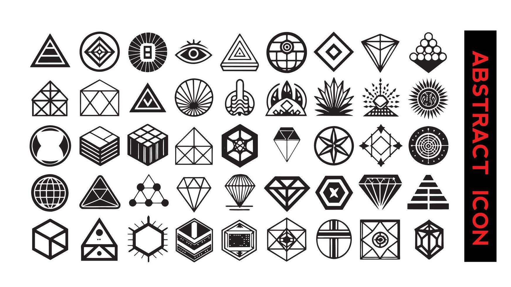 uppsättning av vektor geometrisk ikoner i mono linje stil. geometrisk symboler för din design
