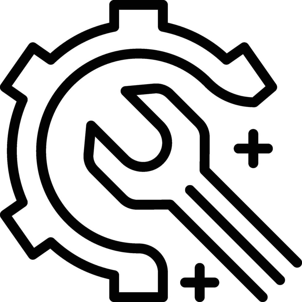 Instandhaltung Symbol. Schlüssel und Ausrüstung Zahnrad Symbol vektor