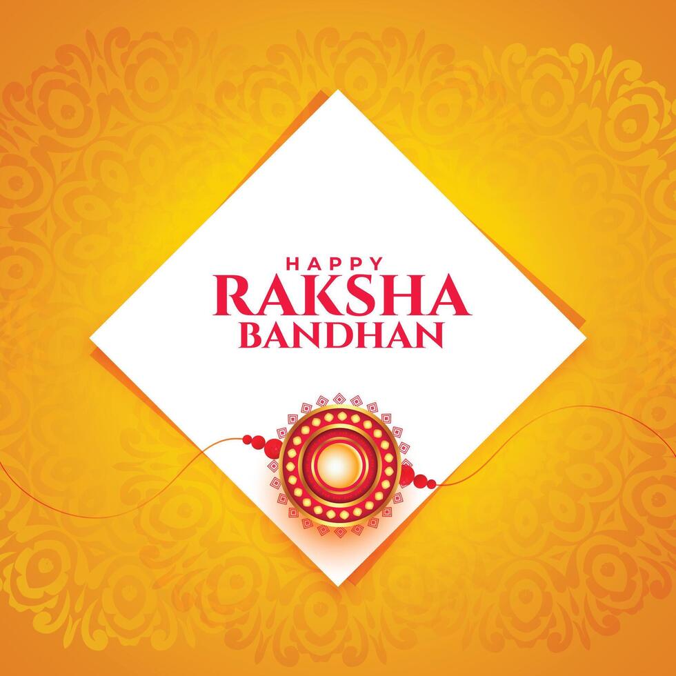 traditionell Raksha Bandhan Gruß Karte Vorlage mit Rakhi Design vektor