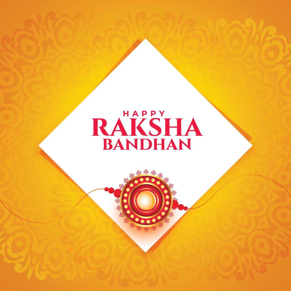 traditionell Raksha bandhan hälsning kort mall med rakhi design vektor