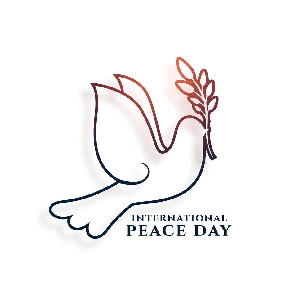 elegant Frieden Tag Feier Hintergrund mit Taube und Olive Ast Vektor Illustration