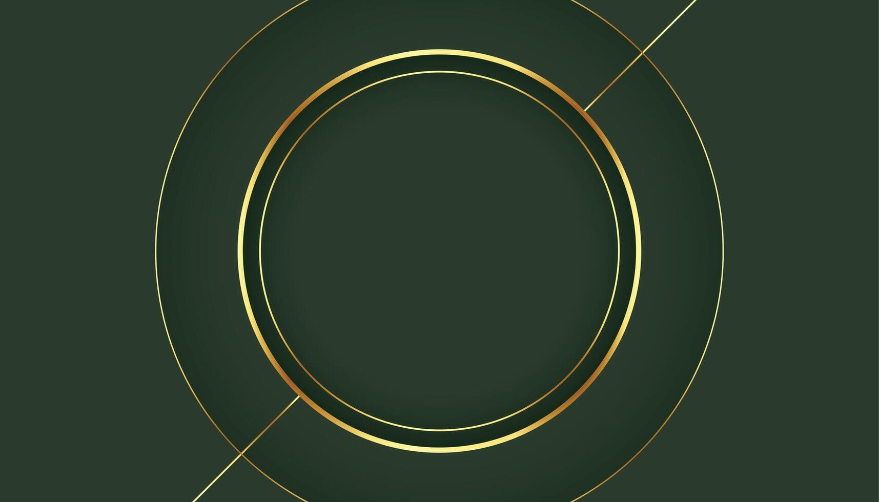 golden Kreis Rahmen auf Grün Hintergrund Design vektor