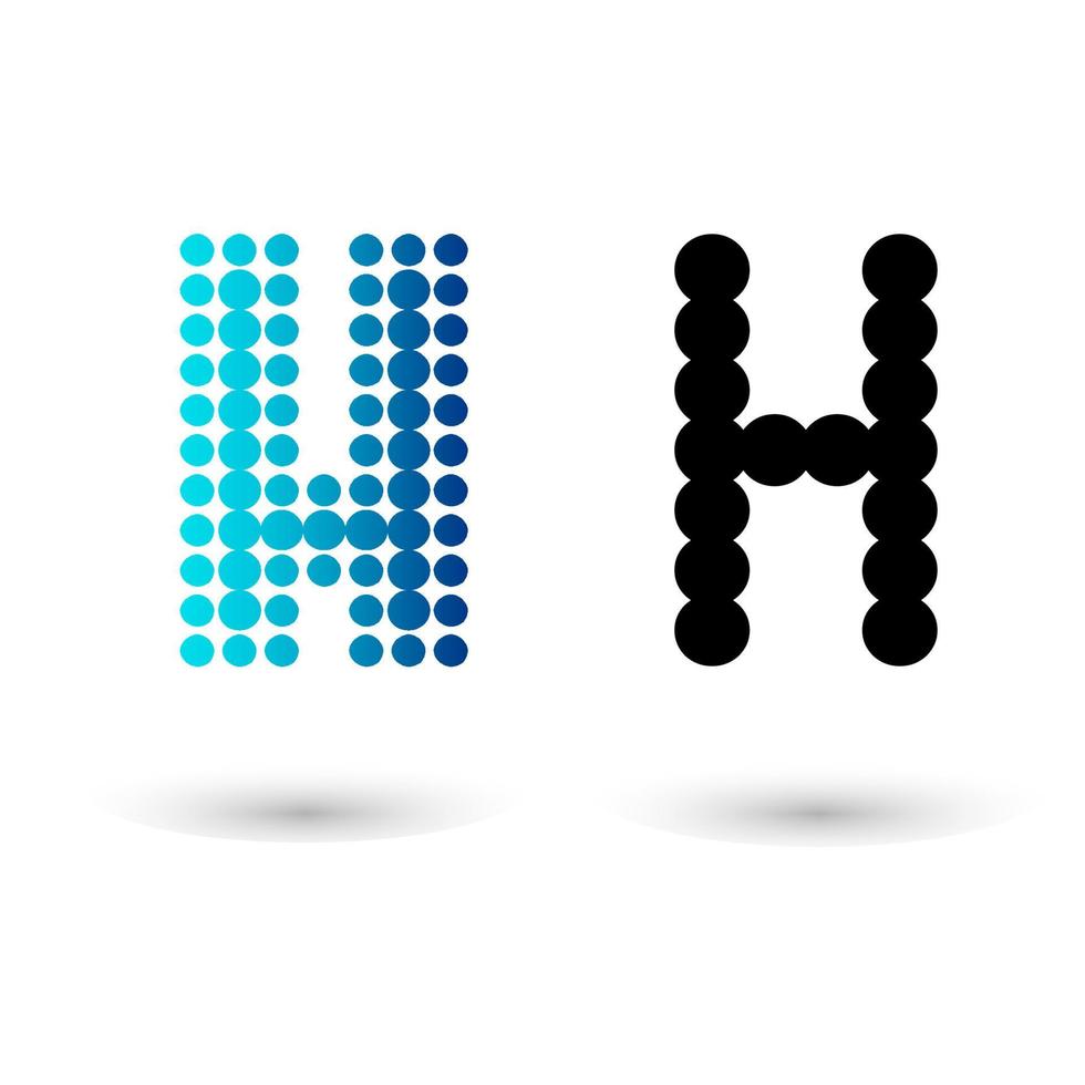 abstrakt prickade bokstaven h alfabetet design vektor