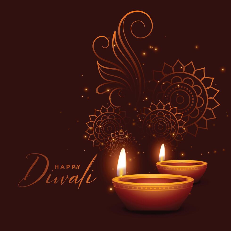 glücklich Diwali funkelt Gruß wünscht sich Hintergrund Design vektor