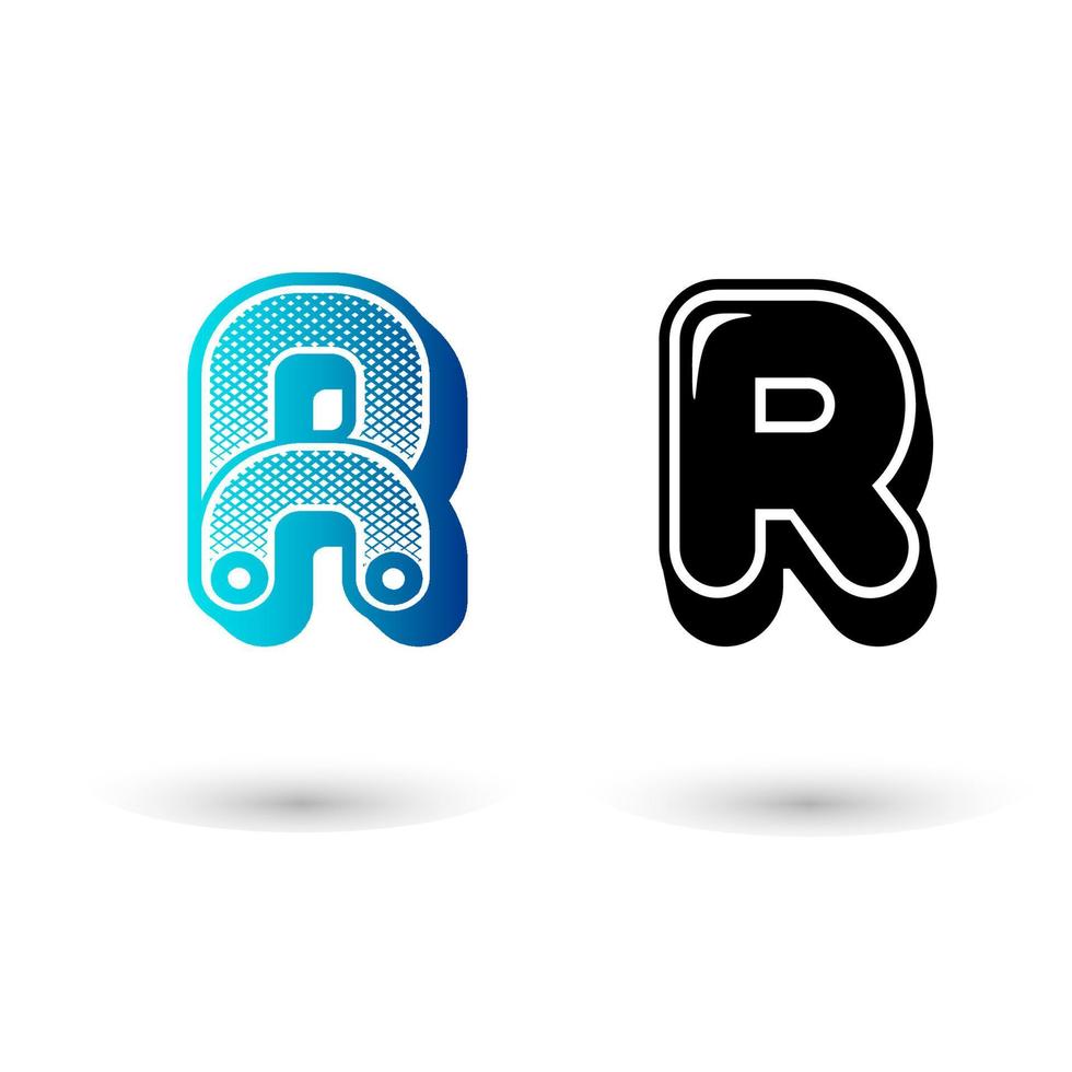 modern bokstav r ikon illustration vektor