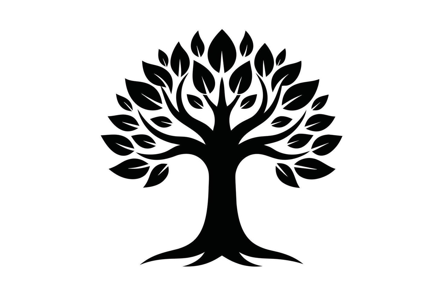 schwarz Bäume Logo Vektor Sammlung Vektor isoliert auf Weiß Hintergrund