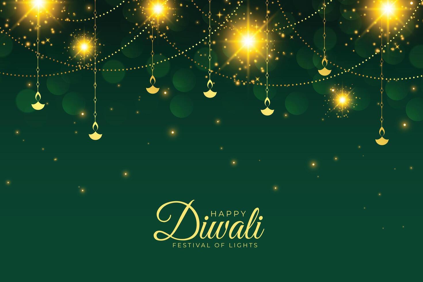 glücklich Diwali Festival Banner mit funkelt und Feuerwerk vektor