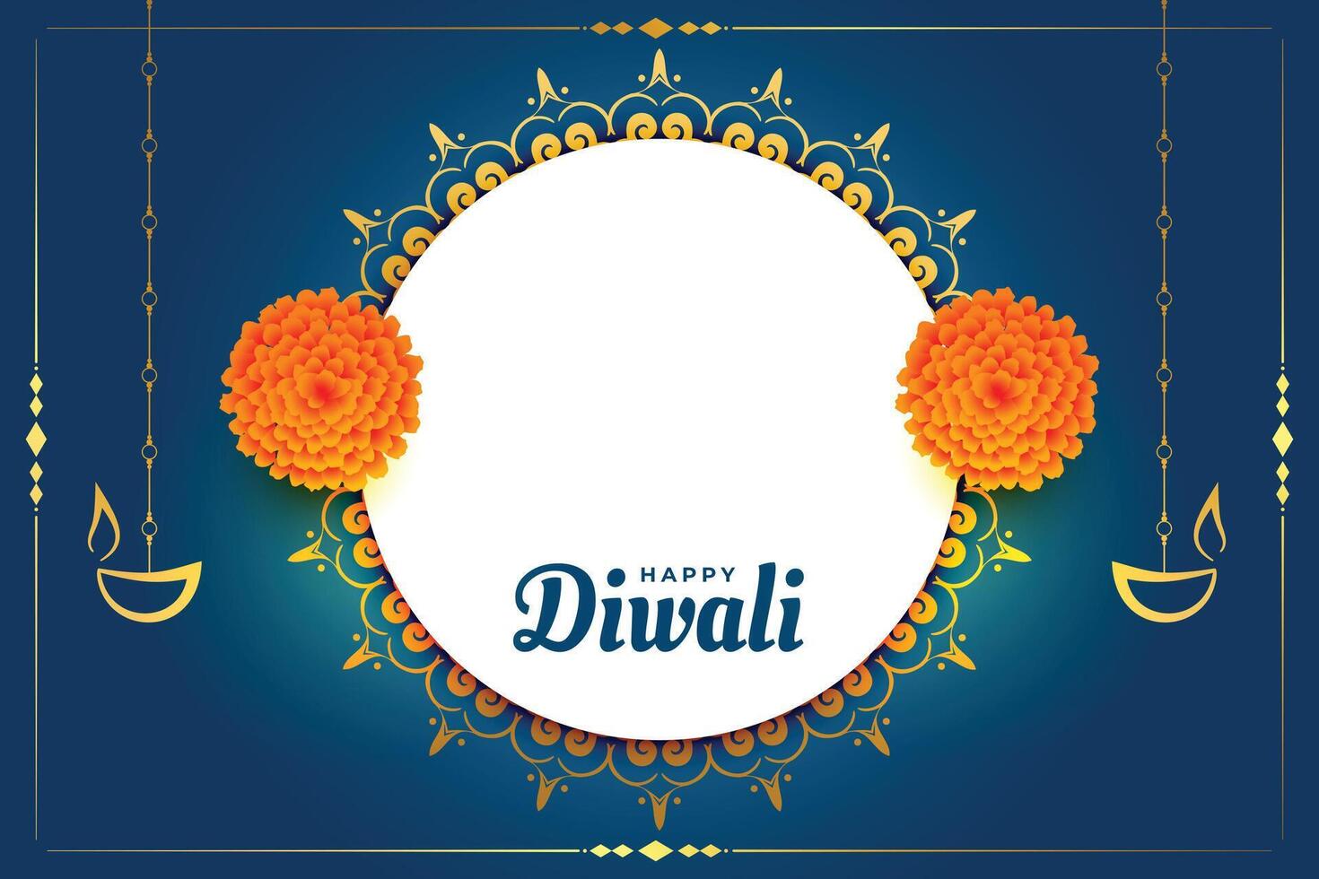 trevlig Lycklig diwali baner med bild Plats och blomma design vektor