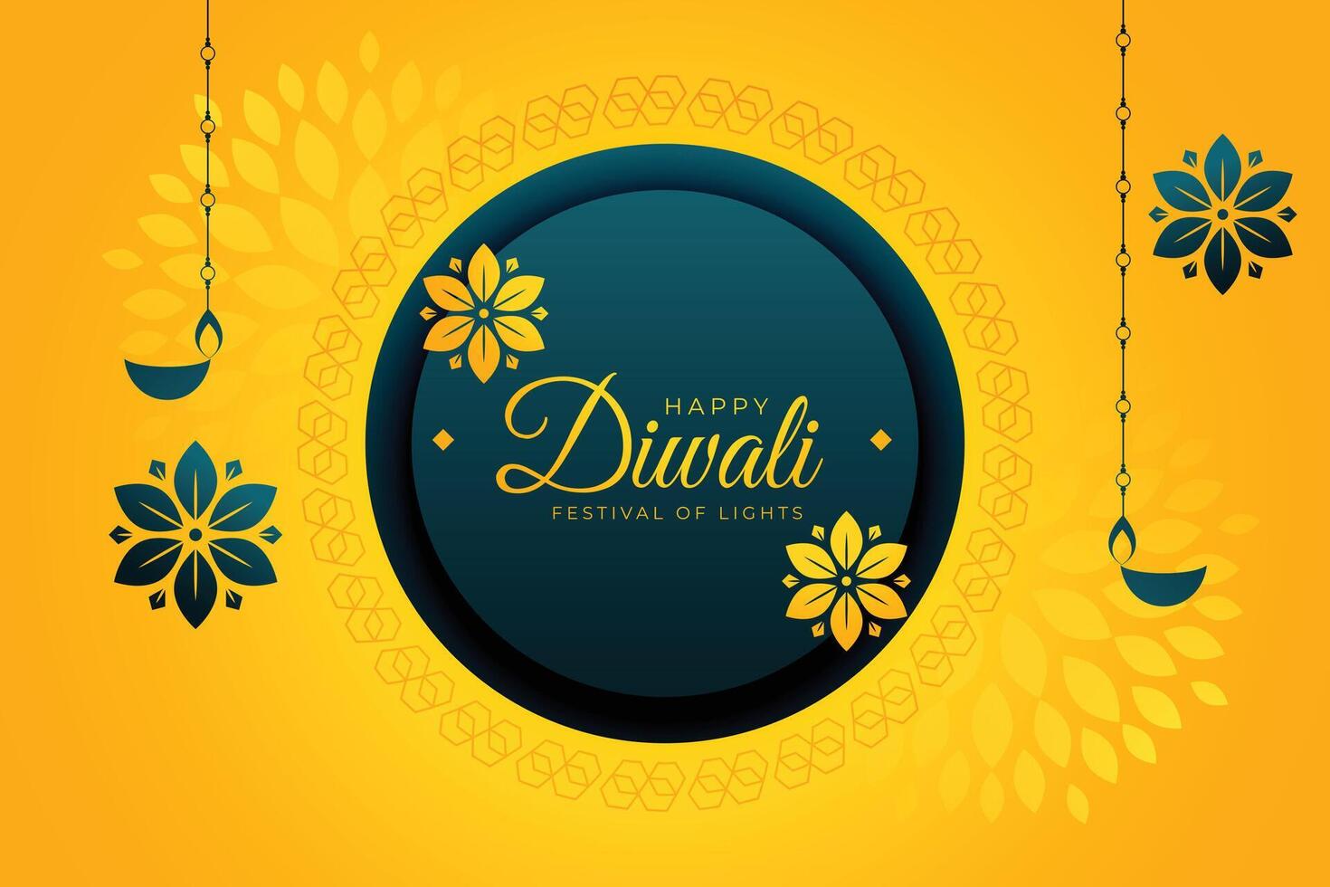 shubh diwali mall för indisk festival i gul bakgrund vektor