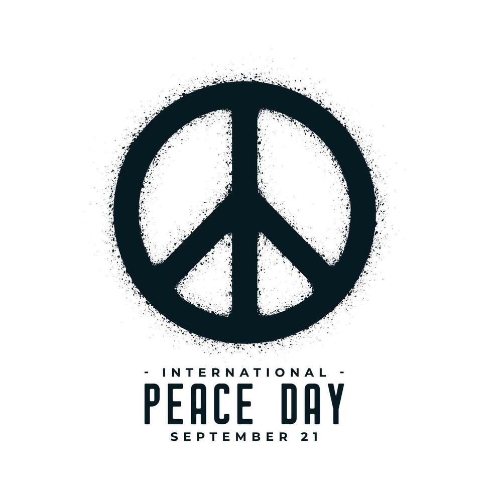 glücklich 21 September Poster mit Frieden Symbol Vektor Illustration