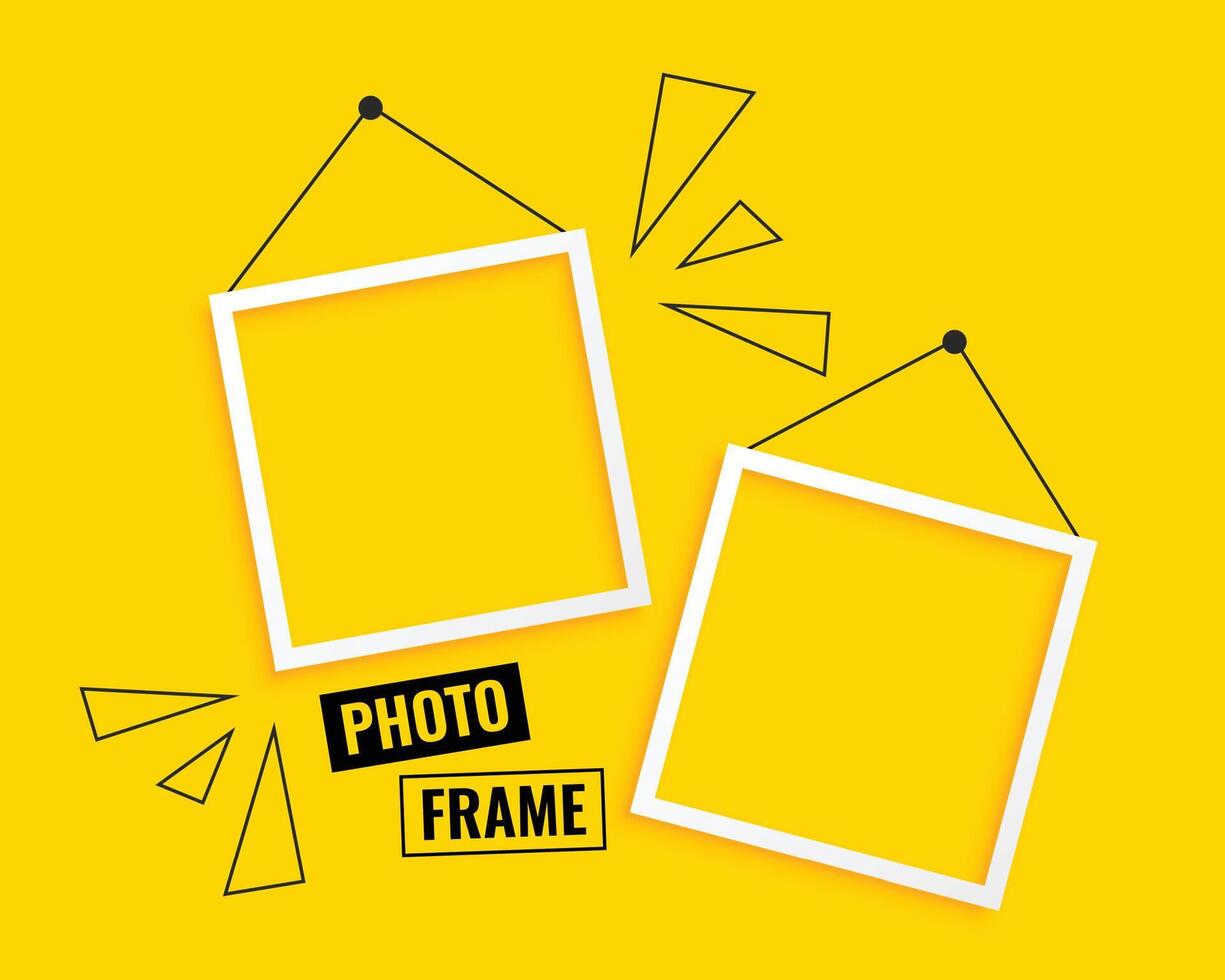 Gelb Foto Frames Hintergrund Design vektor