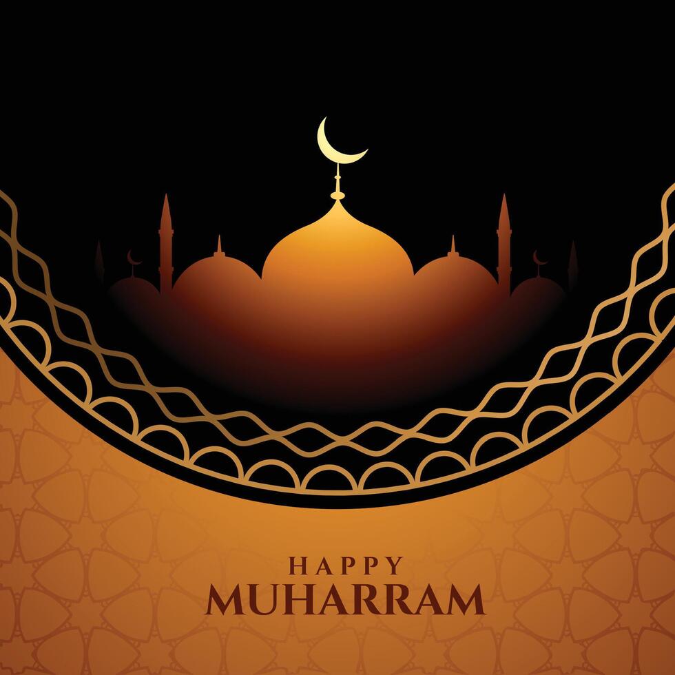 islamisch Stil glücklich Muharram Festival Karte Design vektor