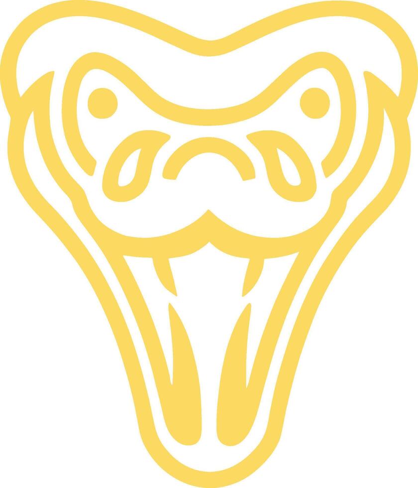 Gold Schlange Kopf Gliederung Schlaganfall Logo Vorlage vektor