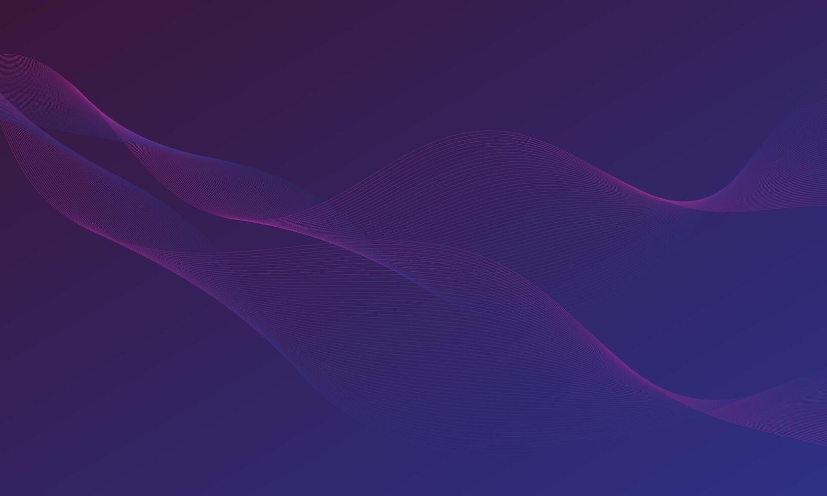 strömmar av lysande rader form en Vinka mönster av violett ljus på isolerat mörk blåviolett bakgrund. vektor illustration i trogen stil, vetenskap, musik, bakgrund.