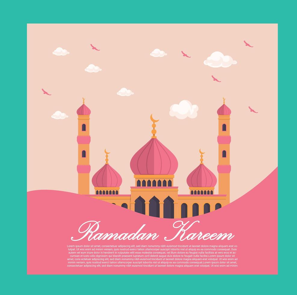 feiern Ramadan Freude, erleuchten eid mit unser fesselnd islamisch Poster Design, infundiert mit Segen und kulturell Eleganz Ideal zum Sozial Medien, Teilen das Geist von das heilig Monat vektor