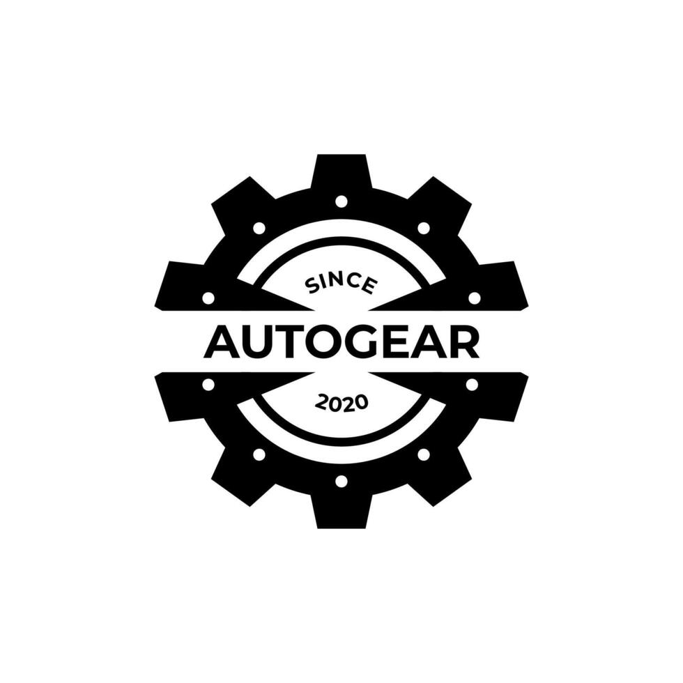 redskap hjul bil- industri årgång bricka emblem märka logotyp design vektor