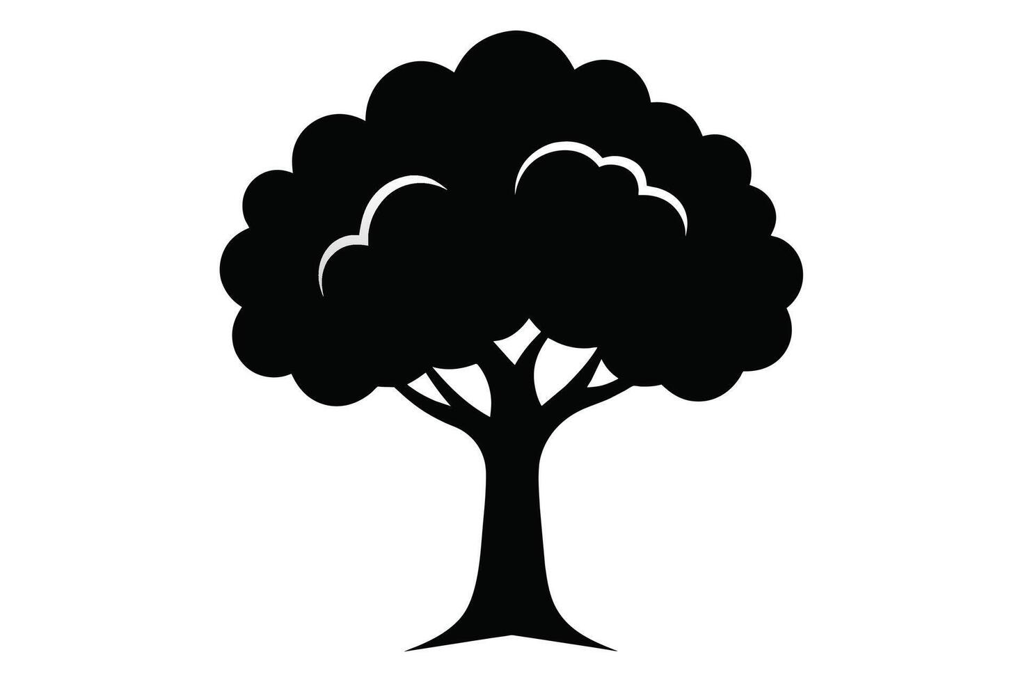 schwarz Baum Vektor isoliert auf Weiß Hintergrund