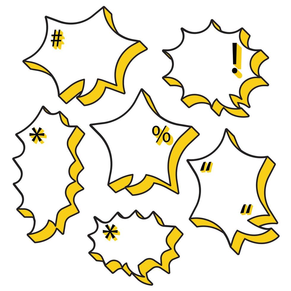 klassisk Tal bubbla vektor design med gul skugga