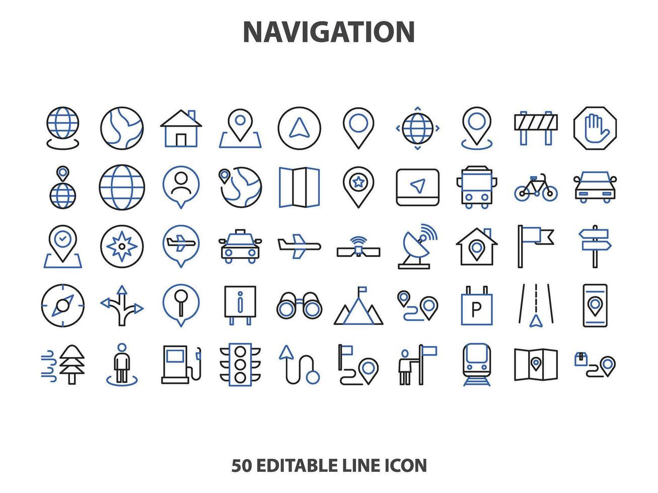 plats ikon uppsättning. som innehåller Karta, Karta stift, gps, destination, vägbeskrivningar, distans, plats, navigering och adress ikoner. fast ikoner vektor samling.