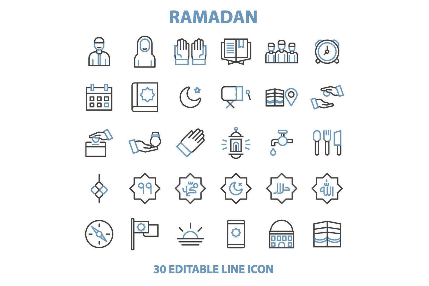 Ramadan kareem Symbol Muslim, schnell, beten, zum Webseite, ui ux essentiell, Symbol, Präsentation, Grafik Ressourcen vektor