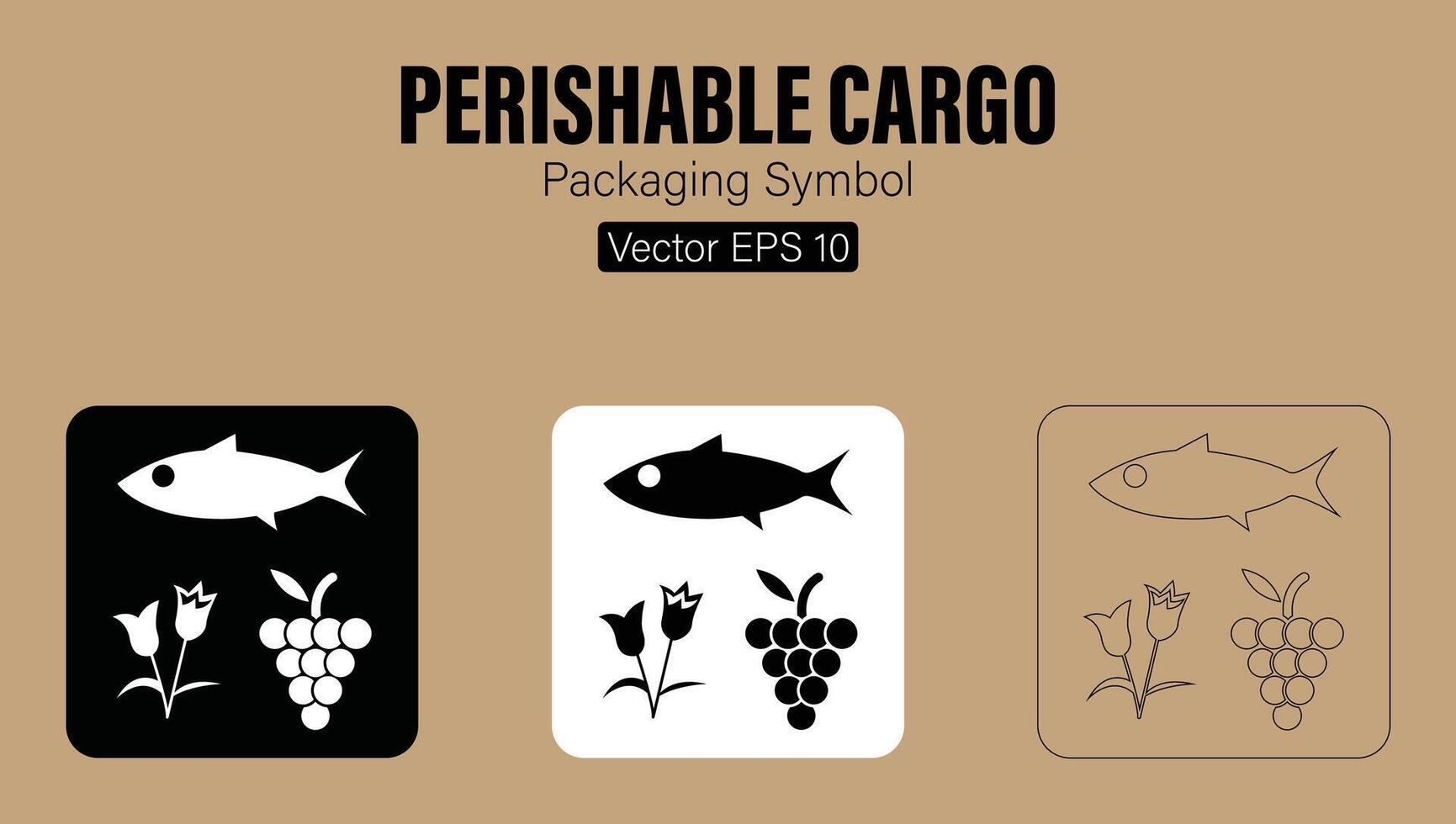 verderblich Ladung Verpackung Symbol vektor