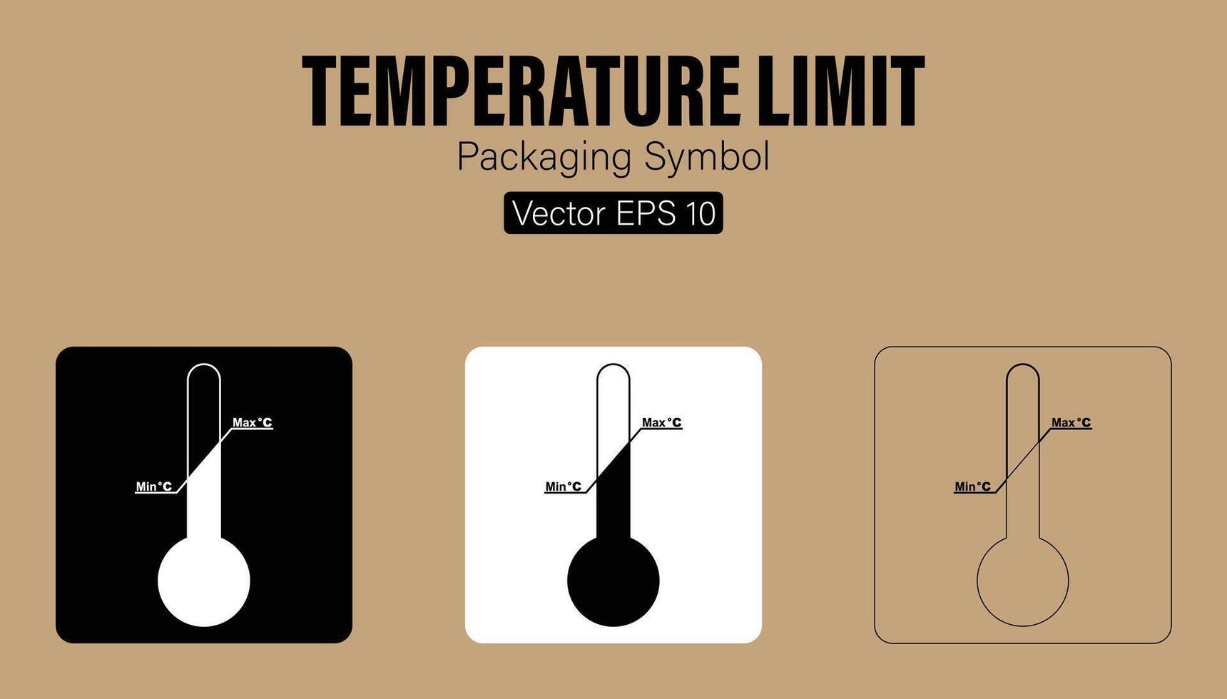 temperatur begränsa förpackning symbol vektor