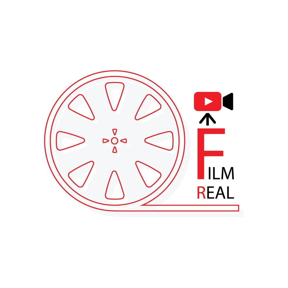 filma verklig ikon, film produktion logotyp, vektor illustration