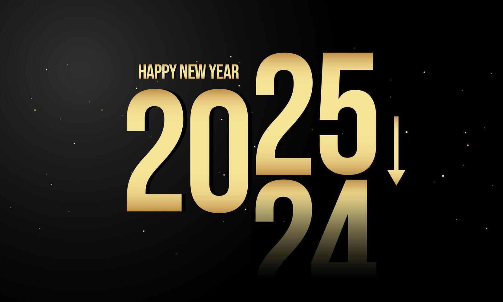 2025 Lycklig ny år vektor bakgrund. hälsning kort, baner, affisch.