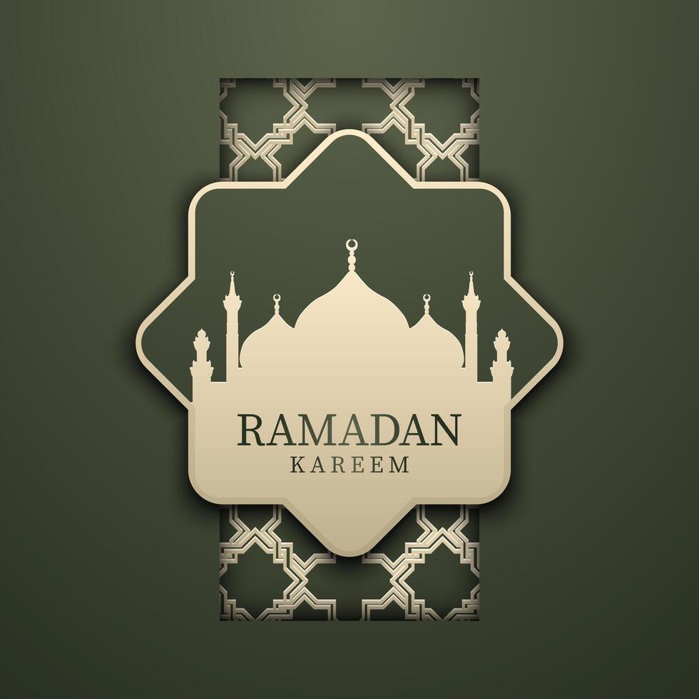 Ramadan kareem Hintergrund Design mit Moschee Illustration. Vektor Illustration.