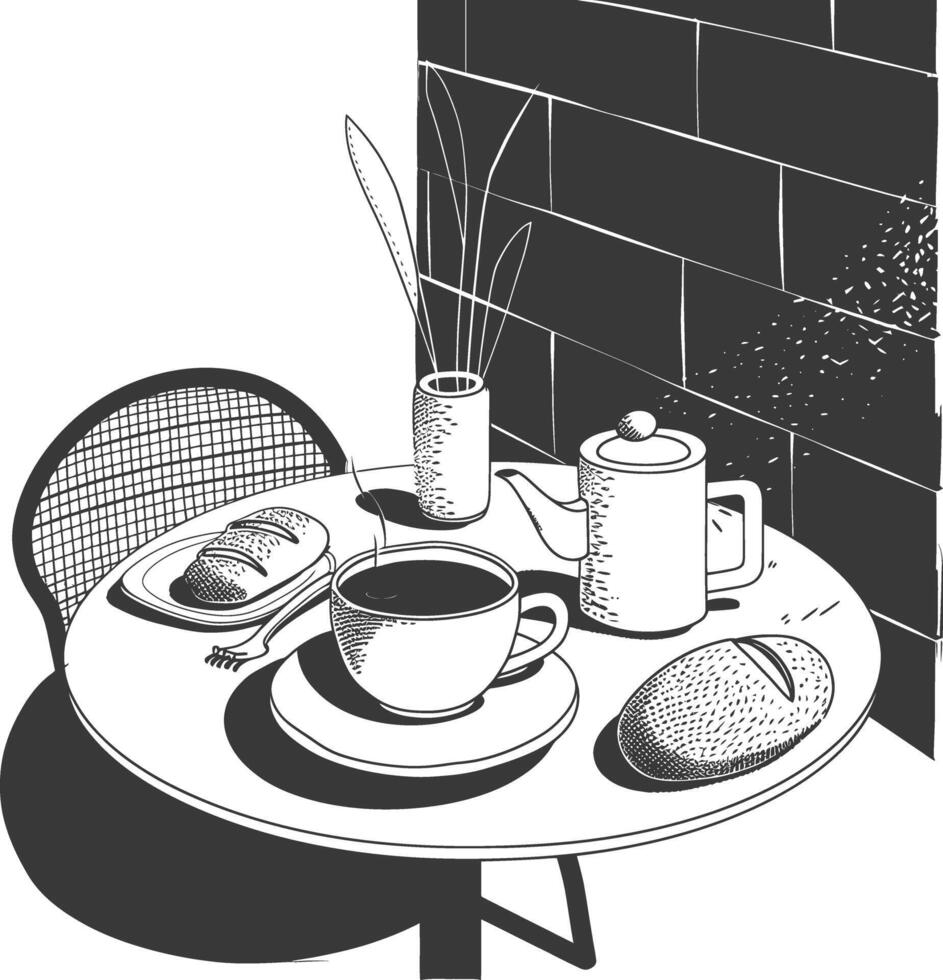 ai generiert Frühstück Speisekarte bereit zu Essen einfach Gliederung Illustration minimalistisch Linie Kunst vektor