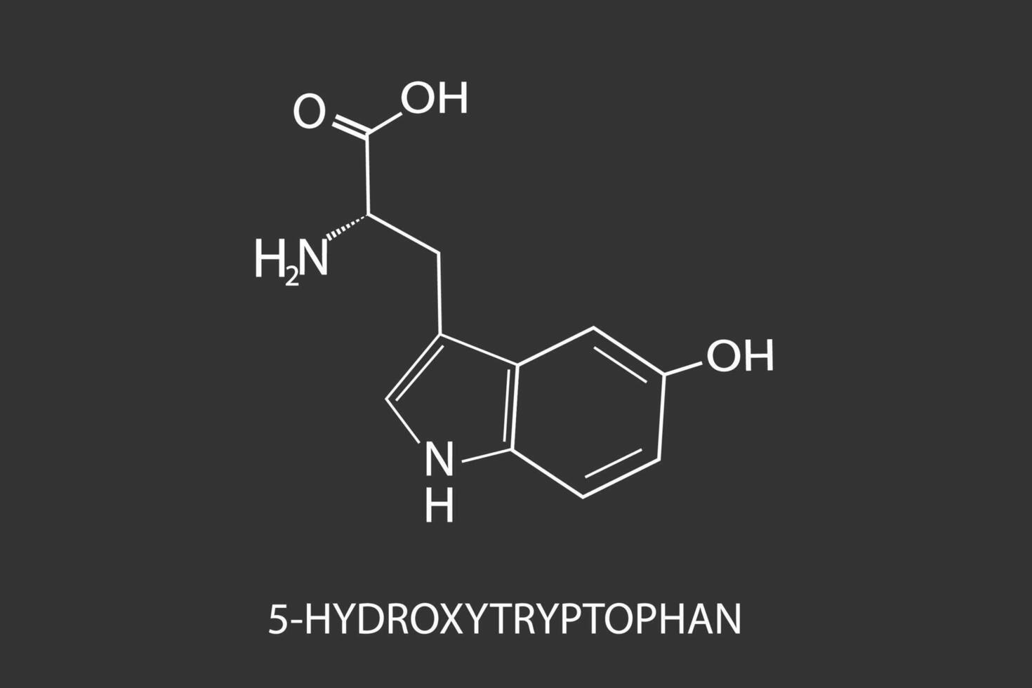 5-hydroxitryptofan molekyl skelett- kemisk formel vektor