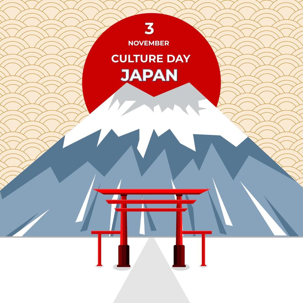 Froher japanischer Kulturtag am 3. November vektor
