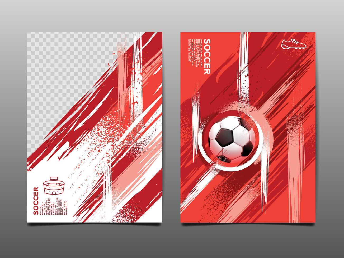 Fußball Vorlage Design , Fußball Banner, Sport Layout Design, rot Thema, Vektor Illustration , abstrakt Hintergrund