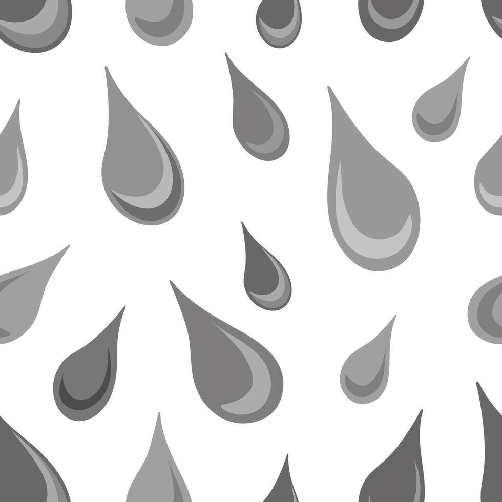 varierande i storlek hand dragen grå skuggad droppar isolerat på vit bakgrund vektor sömlös mönster. subtil yta konst för utskrift eller använda sig av i grafisk design projekt.