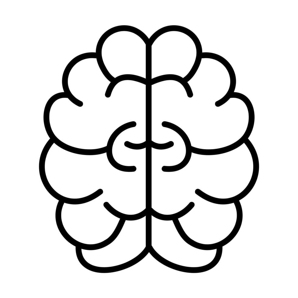 Gehirn, Verstand oder Intelligenz Gliederung Vektor Symbol zum Grafik Design, Logo, Netz Grundstück, Sozial Medien, Handy, Mobiltelefon Anwendung, ui Illustration