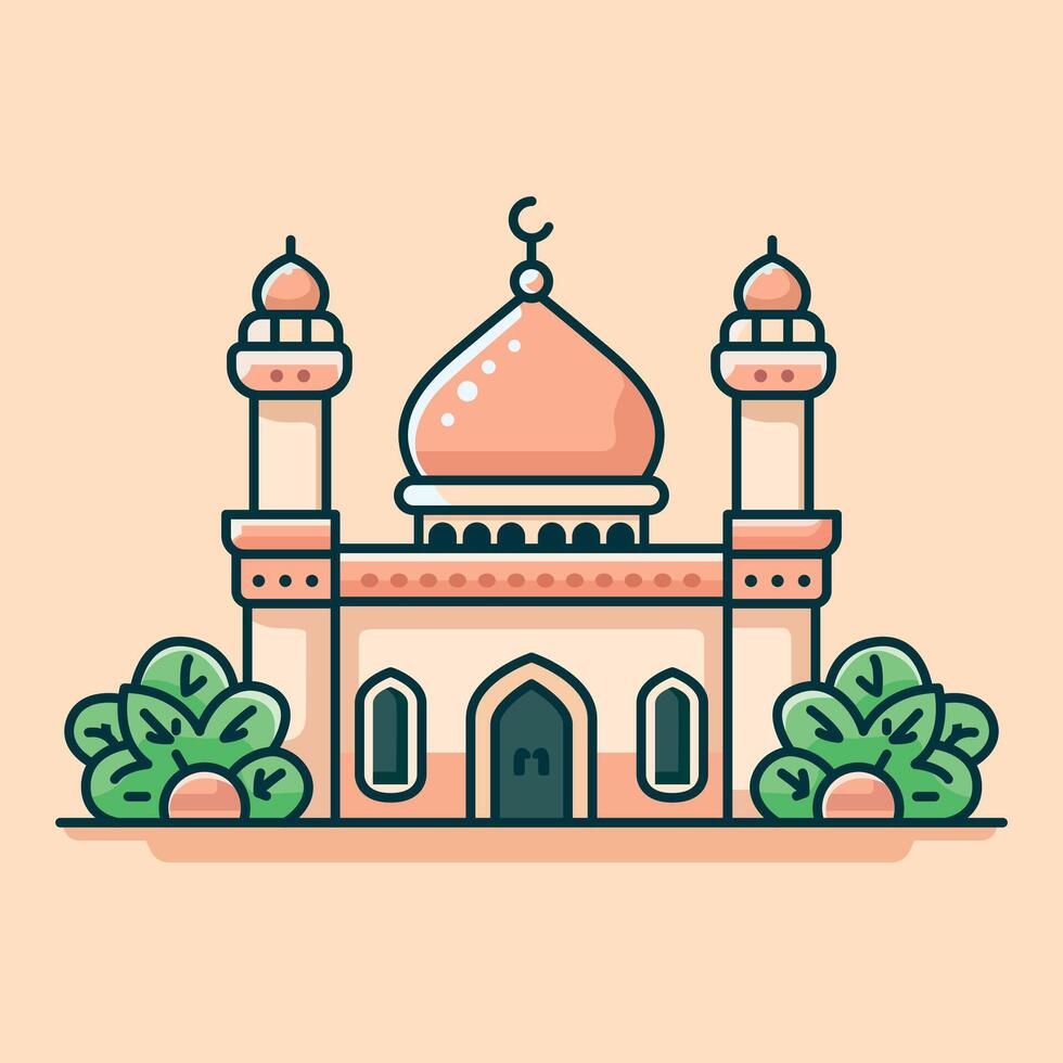 ramadan kareem moské isolerat vektor tecknad serie illustration
