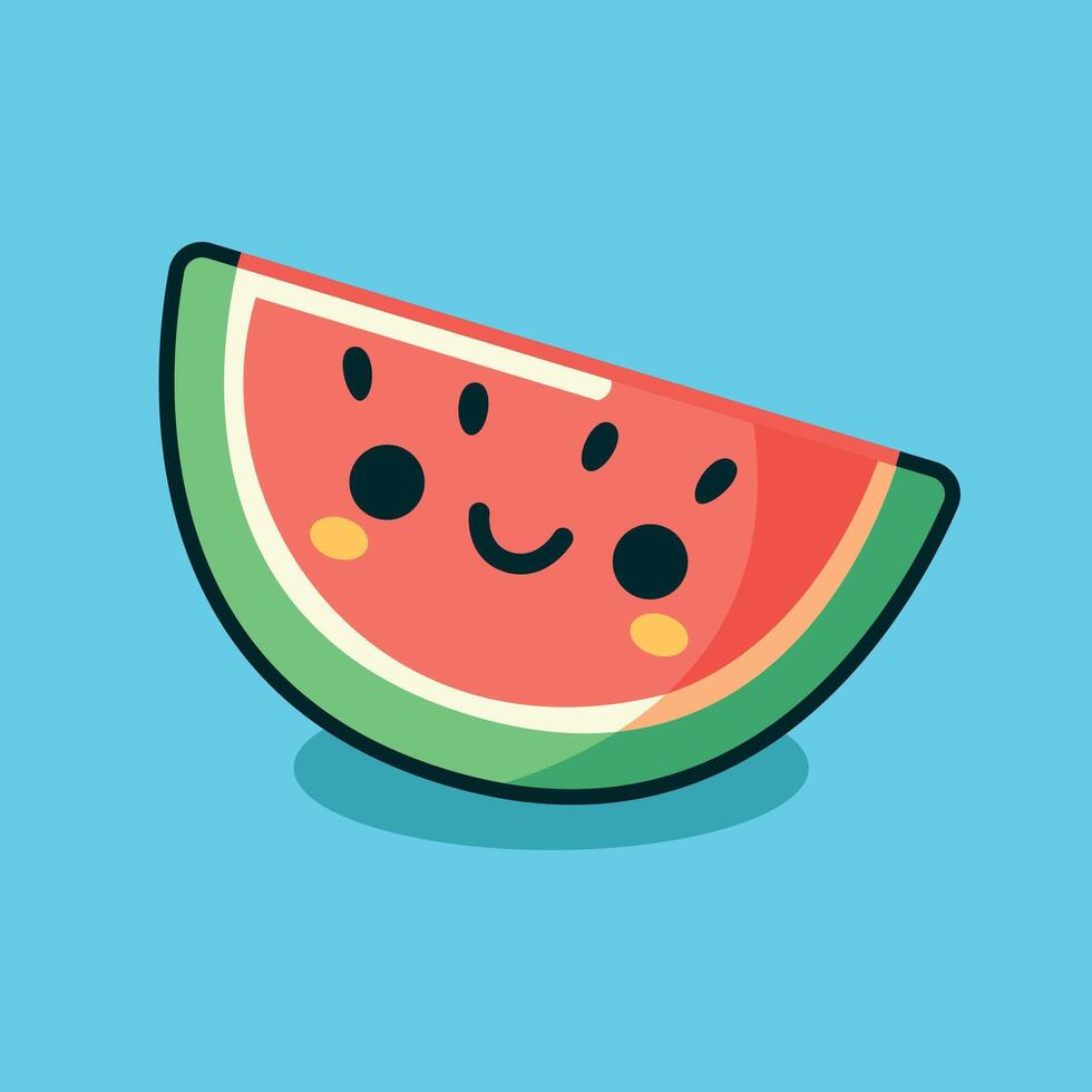 süß Wassermelone Vektor Illustration zum Sommer- Jahreszeit
