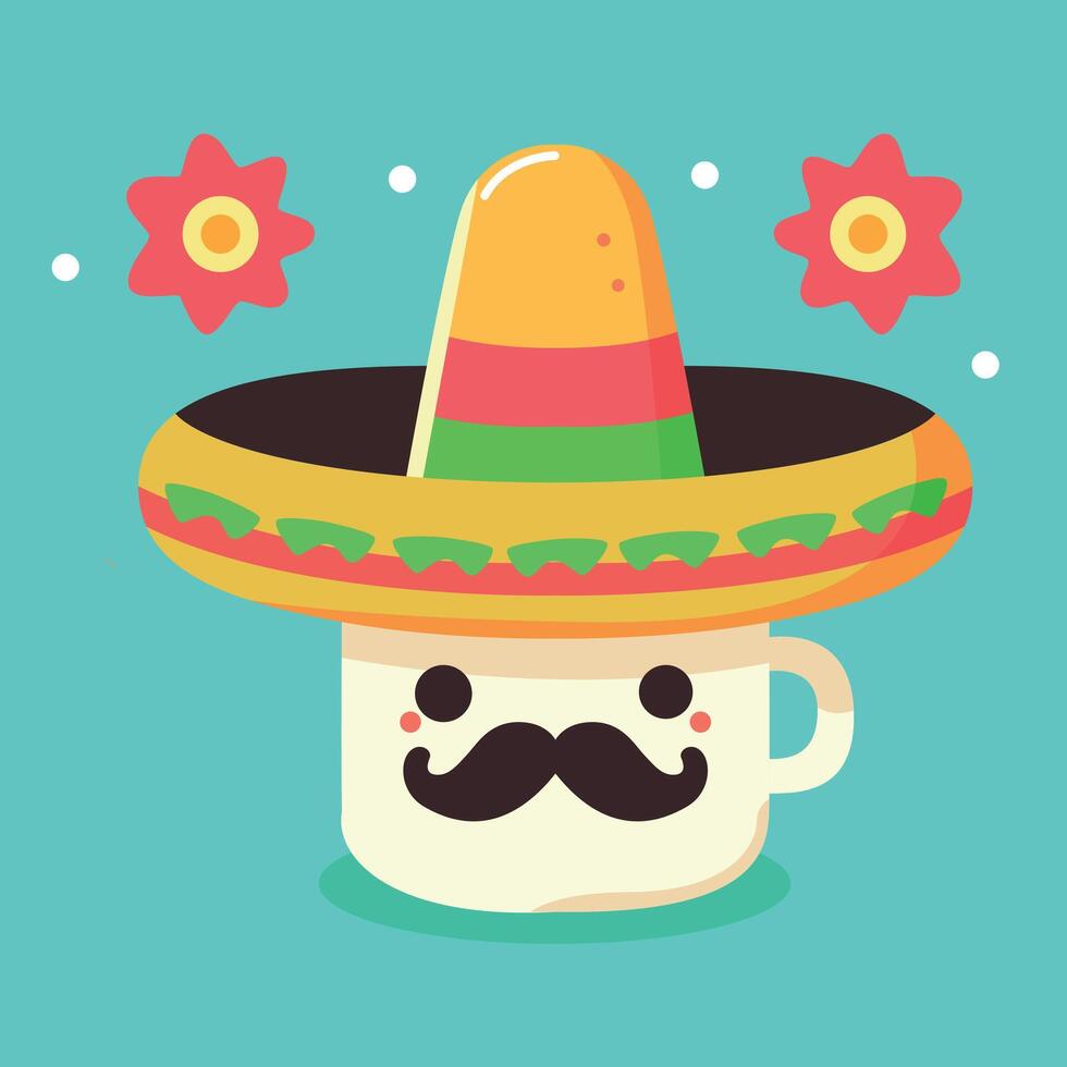 söt cinco de mayo råna bär mexikansk hatt vektor illustration