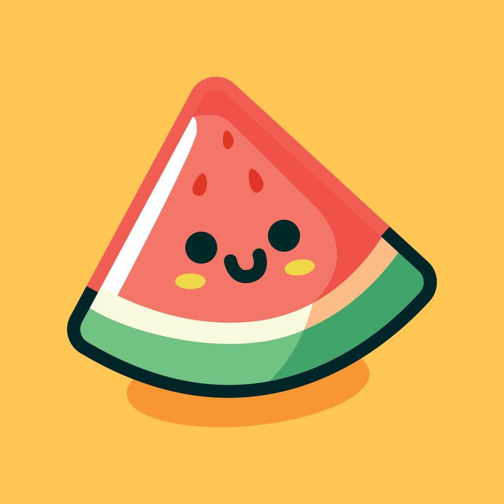 Vektor süß Wassermelone Scheibe zum Sommer- Jahreszeit Illustration