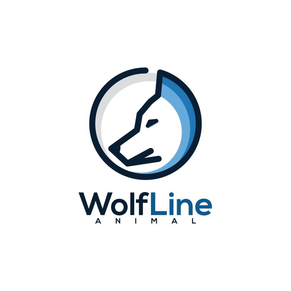 Wolf Linie Logo Design vektor