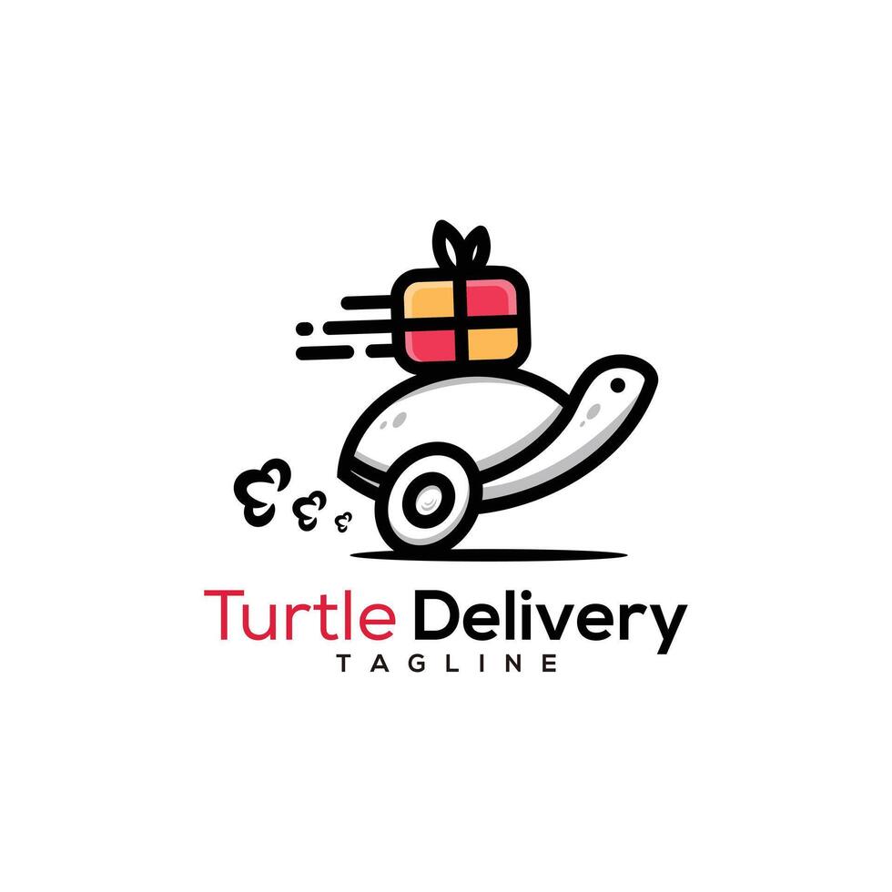 sköldpadda leverans logotyp desgn vektor