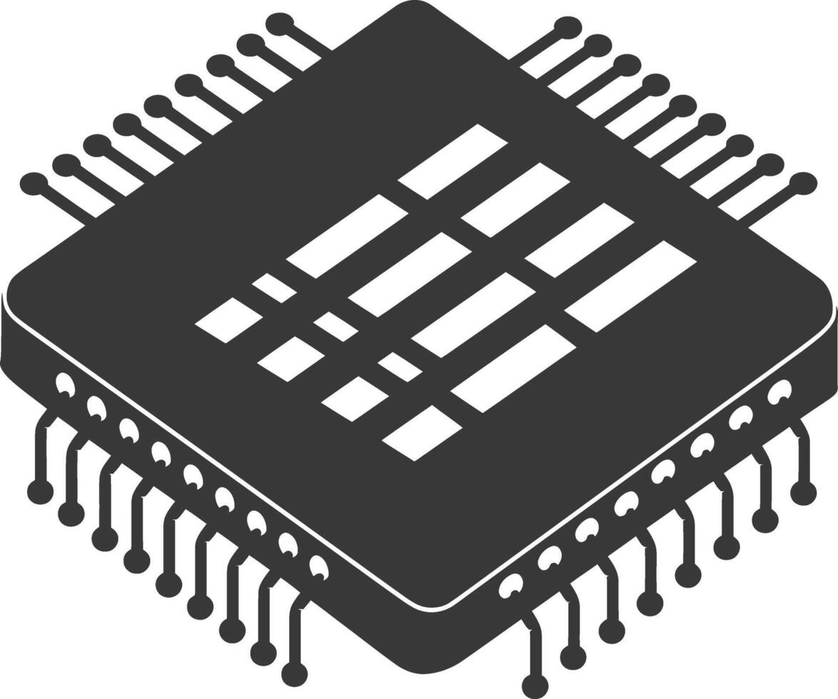 ai generiert Silhouette ic oder integriert Schaltkreis Single elektronisch Komponente vektor