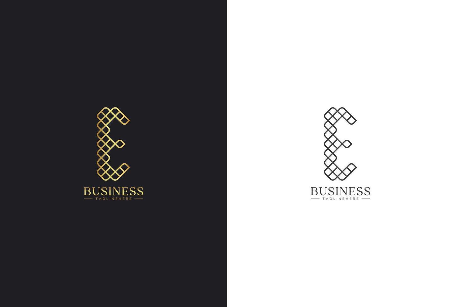 Brief e Kalligraphie Linie Kunst gestalten Logo Design vektor