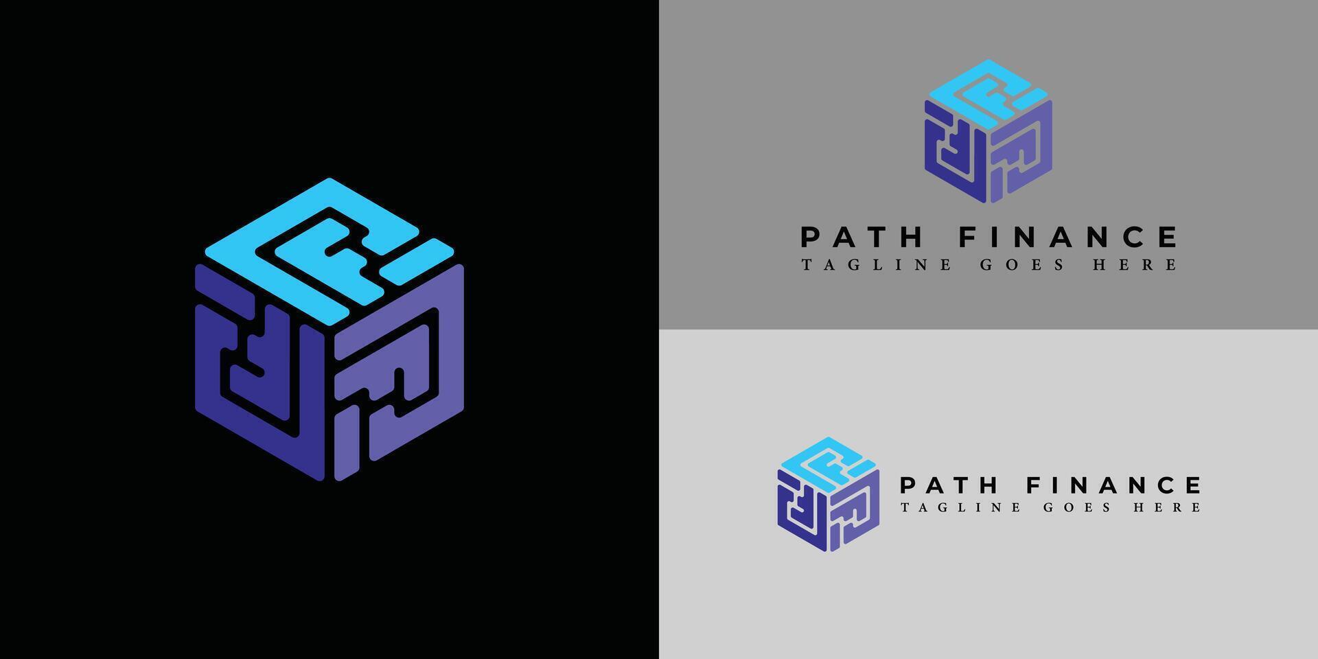 abstrakt Logo Brief pf oder fp kreativ Hexagon Logo im Blau Farbe isoliert auf mehrere Hintergrund Farben. abstrakt Brief pf oder fp Logo angewendet zum persönlich Finanzen Marke Logo Design Inspiration vektor