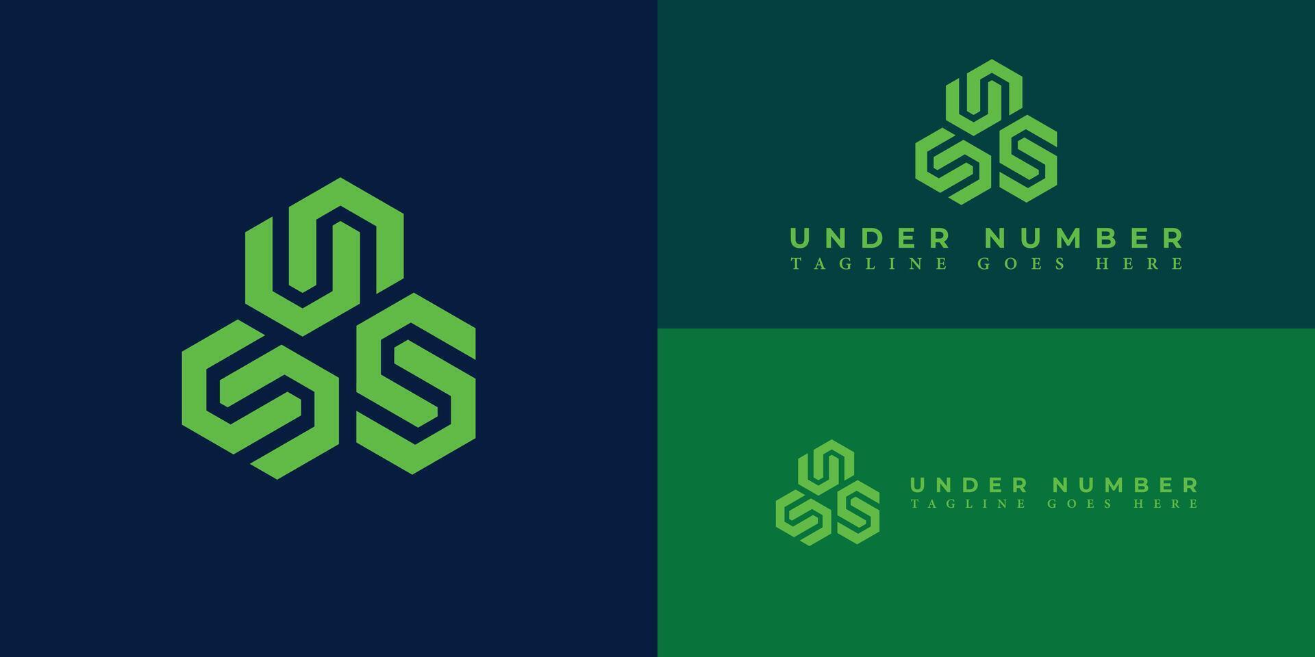 abstrakt Brief un oder nu Monogramm Logo Design im Grün Farbe isoliert auf mehrere Hintergrund Farben. abstrakt Hexagon Brief un Logo angewendet zum finanziell Technologie Unternehmen Logo Design Inspiration vektor