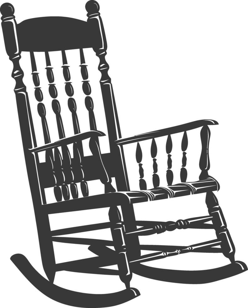 ai genererad silhuett gungande stol svart Färg endast vektor
