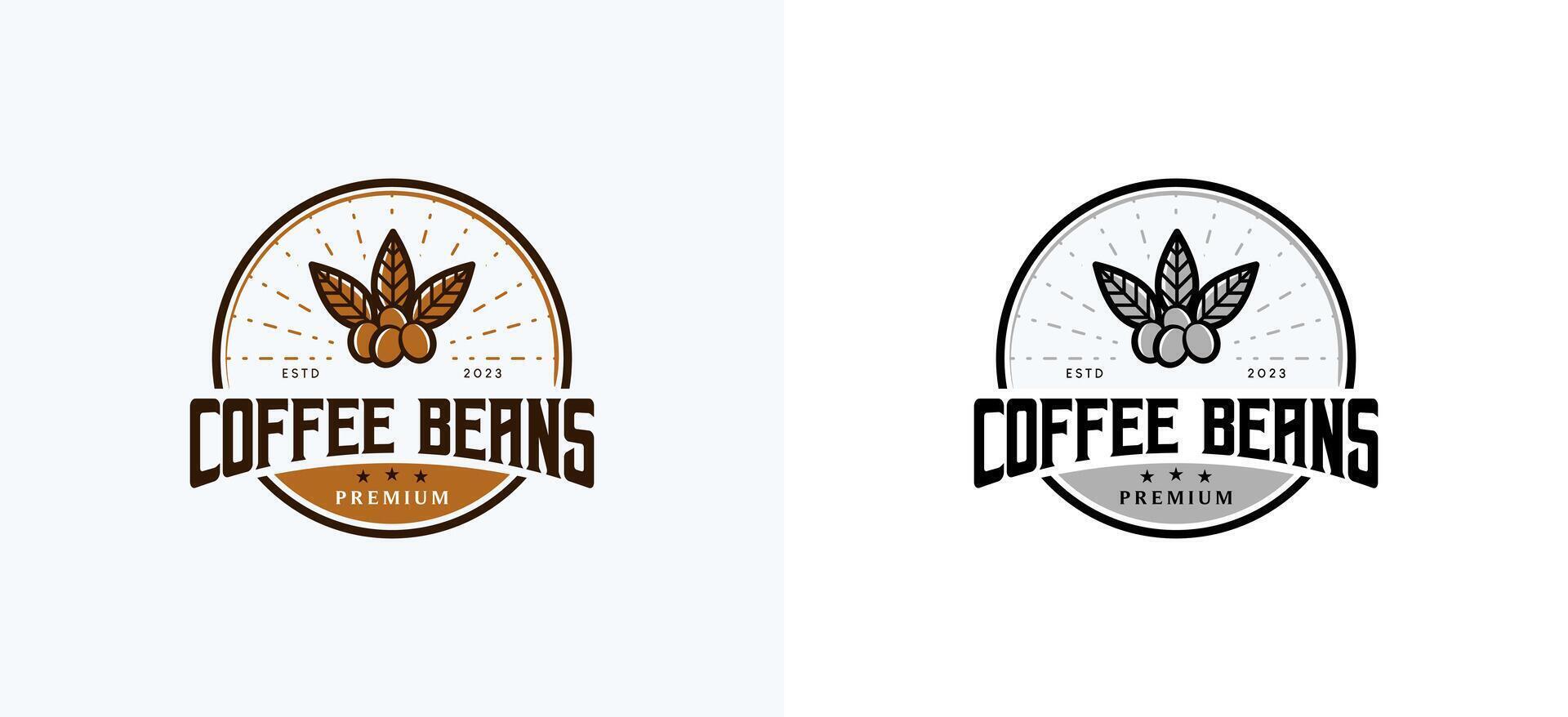 kreativ abstrakt retro Jahrgang natürlich Kaffee Bohne Logo Design vektor