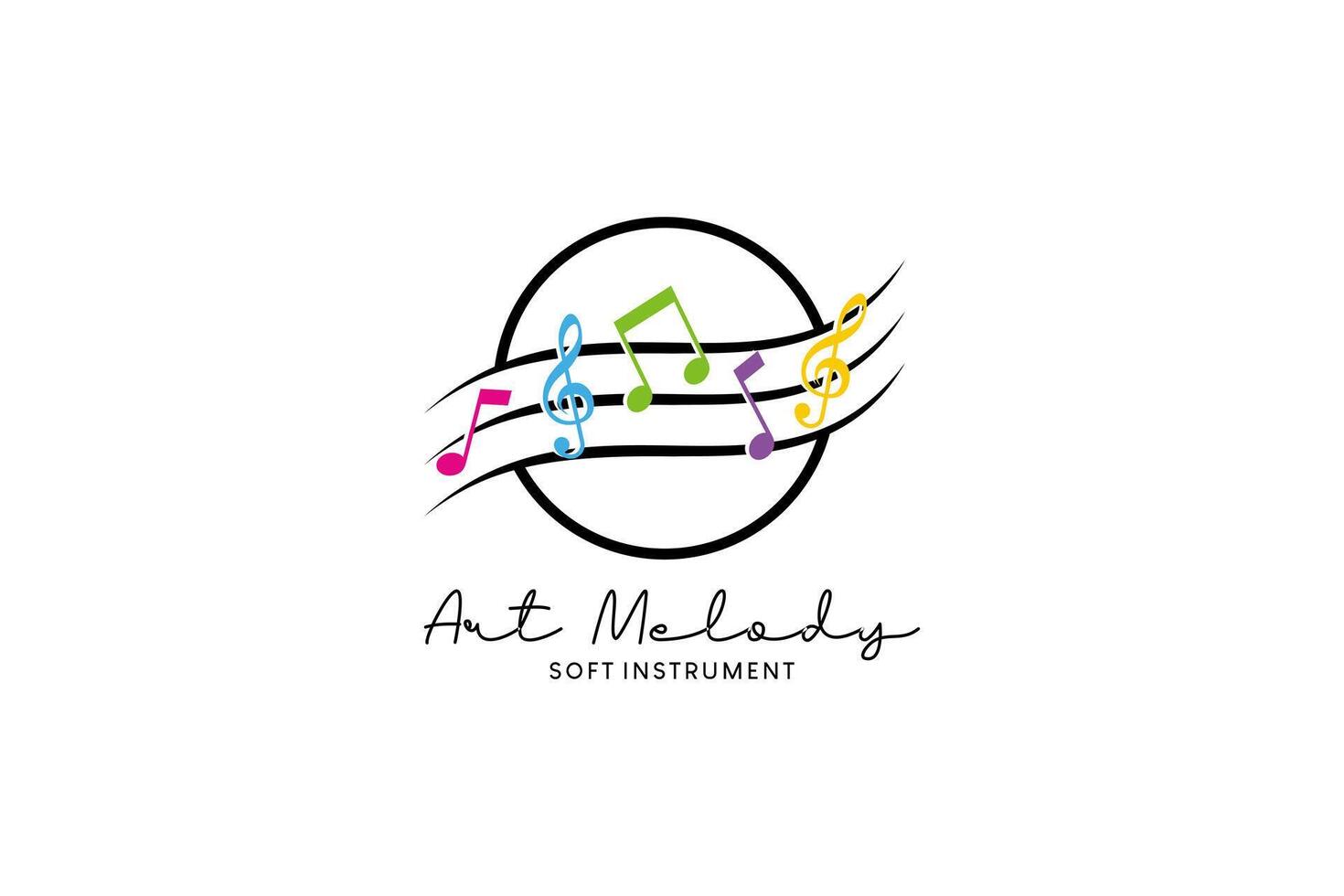 musik melodi konst logotyp vektor illustration