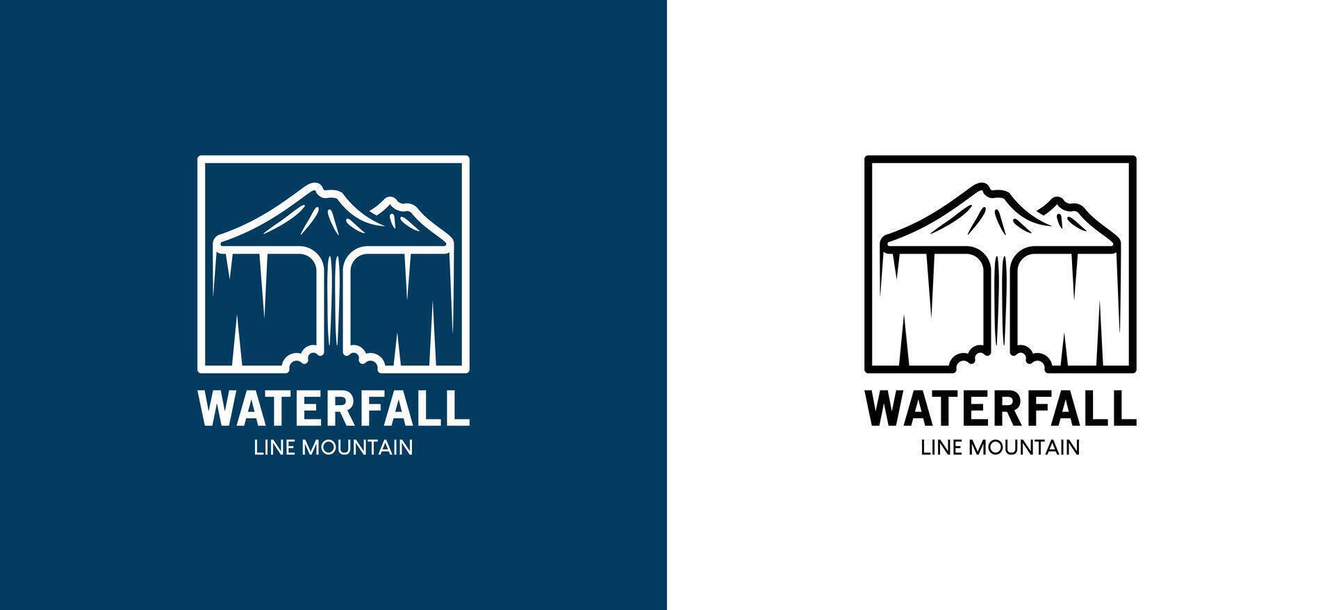 minimalistisk abstrakt vattenfall logotyp design vektor illustration